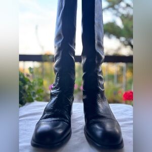 Vintage Charles David Black Leather Riding Boots | Classic Equestrian Style
9.5